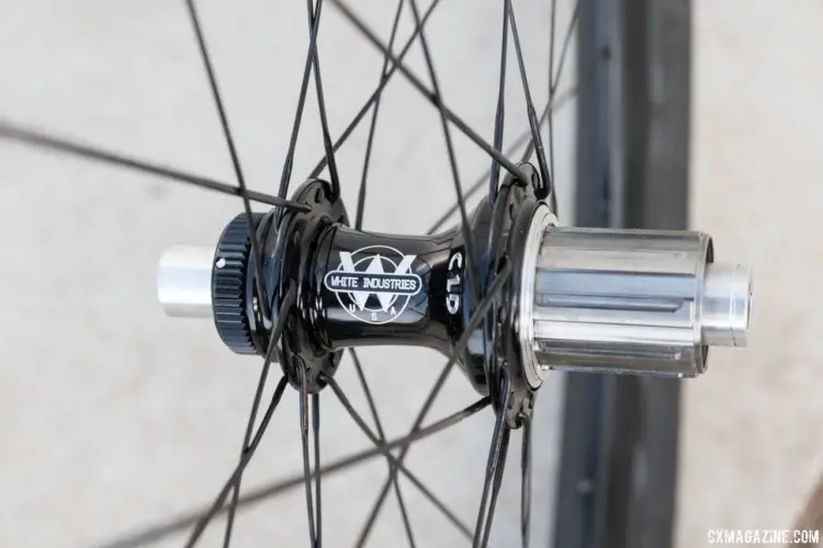 Our test wheel had a White Industries CLD titanium hub with 3 pawls and 48 points of engagement. Boyd Jocassee 650b Carbon Tubeless Gravel Wheelset. © C. Lee / Cyclocross Magazine