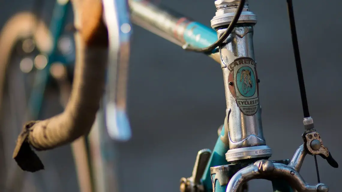 Bikes from the 60s, 70s and 80s are often great candidates for a gravel bike on a budget. This 1964 Carlton Flyer with Campagnolo Nuovo Record was just $100 and can clear 38mm tires. © Cyclocross Magazine