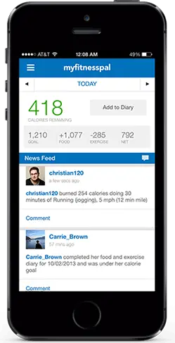 Apps such as My Fitness Pal can help you monitor your food intake. Photo: My Fitness Pal