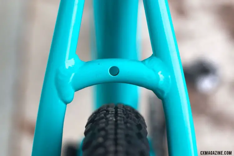 Wide gravel tires and fender and rack mounts are in line with the Solo 50's gravel/adventure design. Rocky Mountain Solo gravel / adventure bike. © Cyclocross Magazine