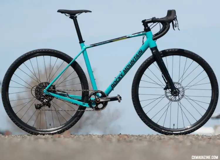 The Solo 50 is Rocky Mountain's entry-level gravel bike. The higher-end Solo 70 swaps in a Force 1 groupset and shaves a pound of weight. Rocky Mountain Solo gravel / adventure bike. © Cyclocross Magazine