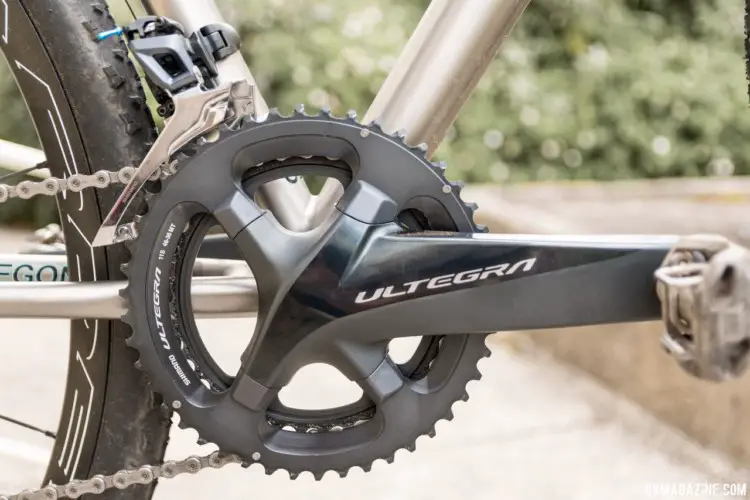 We had our test bike built with a Shimano Ultegra 8000 groupset. The crank has a large cross-section. Sage Titanium PDXCX Cyclocross Bike. © C. Lee / Cyclocross Magazine