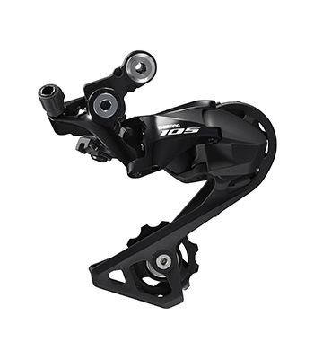 The 11-speed short cage derailleur has room for a 30t rear cassette. 2018-2019 Shimano 105 R7000 Groupset. photo: Shimano