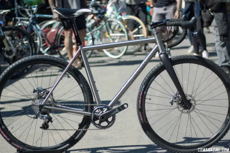 Merlin Bikes will offer five titanium frames, one of which is for cyclocross racing. Merlin Titanium Cyclocross Bike. 2018 Sea Otter Classic. © Cyclocross Magazine