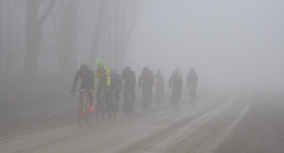 Saturday's race was a foggy affair. 2018 Ossian Giant Gravel Grinder. photo: courtesy