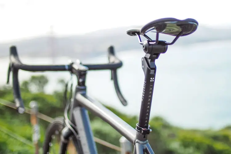 The ShockStop Suspension Seatpost has 35mm of travel. Redshift Sports ShockStop Suspension Seatpost. photo: Redshift Sports