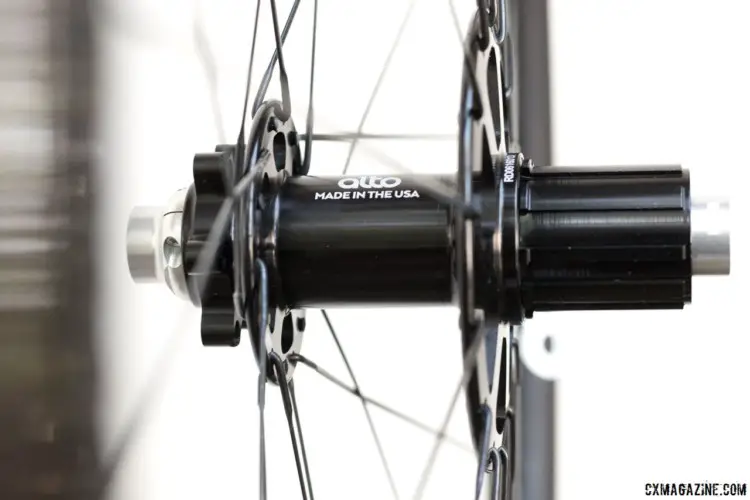 Alto's hubs use offset sizing. Alto Cycling's alloy AMX29 cyclocross / gravel disc brake wheels. © Cyclocross Magazine