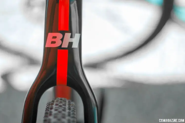 The carbon front fork comes with internal cable routing. BH Bikes Carbon RX Team Cyclocross Bike. 2018 Sea Otter Classic. © Cyclocross Magazine