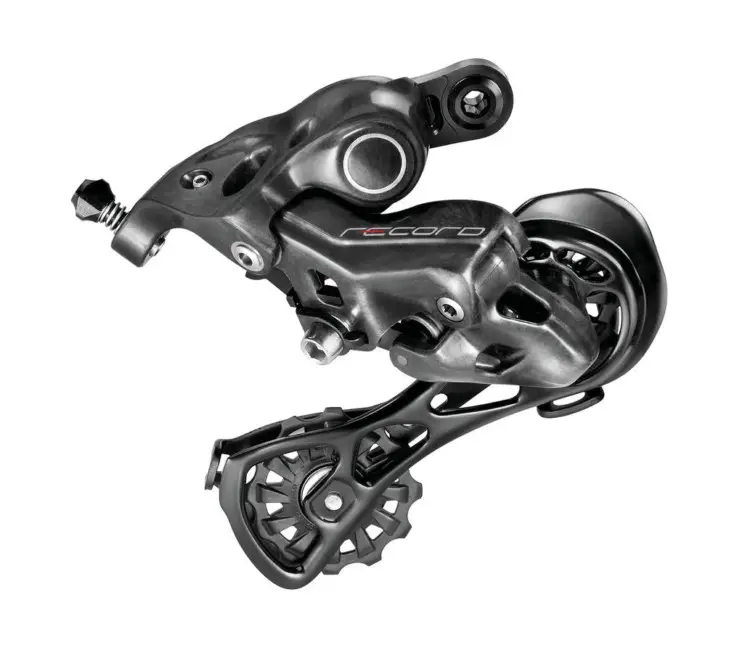 The Record 12-speed derailleur is designed for compatibility with 11-speed setups. Campagnolo 12-speed Record groupset. photo: Campagnolo