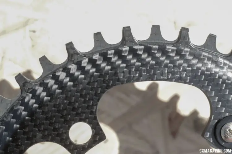 Machined wide/narrow chainring teeth for your 1x drivetrain. Clever Standard and Carbon Tactic. 2018 Sea Otter Classic cyclocross and gravel new products. © Cyclocross Magazine