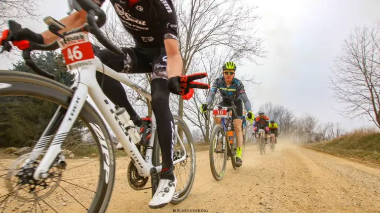 Riders still had time for some fun at the 2018 Barry-Roubaix. 2018 Barry-Roubaix Gravel Race © Rob Meendering Photo