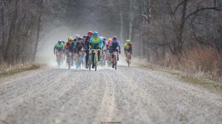 The course at the 2018 Barry-Roubaix was dry and fast. 2018 Barry-Roubaix Gravel Race © Rob Meendering Photo