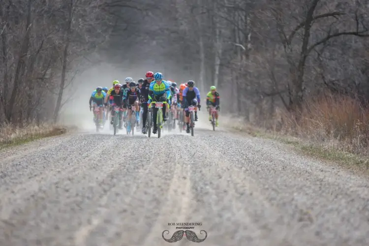 The course at the 2018 Barry-Roubaix was dry and fast. 2018 Barry-Roubaix Gravel Race © Rob Meendering Photo 