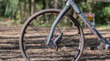 The carbon $690 Lauf Grit suspension fork provides 30mm of travel. Lauf Grit suspension fork. © C. Lee / Cyclocross Magazine