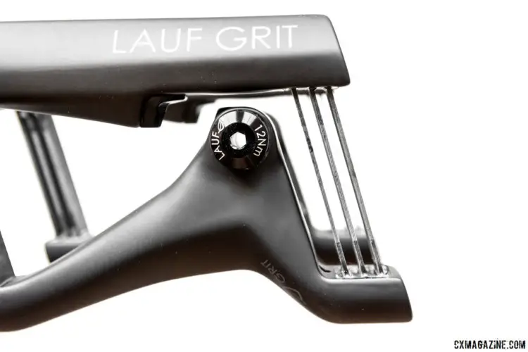 The Lauf Grit has fiberglass leaf springs that connect the suspension mechanism. Lauf Grit suspension fork. © C. Lee / Cyclocross Magazine