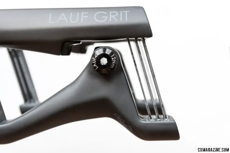 The Lauf Grit has fiberglass leaf springs that connect the suspension mechanism. Lauf Grit suspension fork. © C. Lee / Cyclocross Magazine