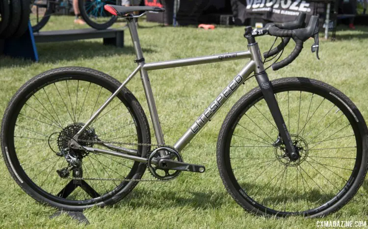Litespeed Gravel has similar geometry to the Cherohala with slightly different tube guages, features and more tire clearance. Litespeed Cherohala and Gravel Bikes. 2018 Sea Otter Classic. © Cyclocross Magazine
