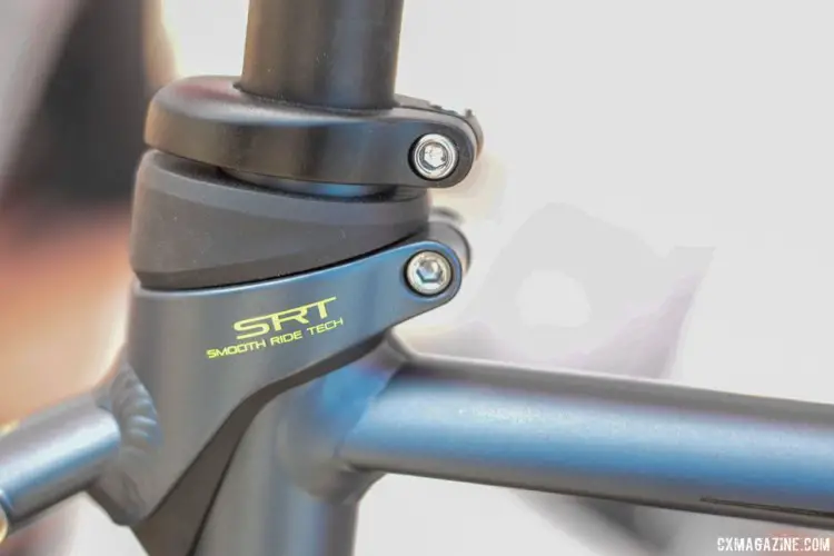 Schwinn's Smooth Ride Technology uses elastomers to provide some dampening on rough roads. Schwinn Vantage RX1 Gravel Bike. 2018 Sea Otter Classic. © Cyclocross Magazine