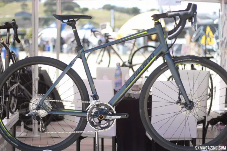 The $1,518 Schwinn Vantage RX1 has a unique elastomer-based dampening system and room for wide tires. Schwinn Vantage RX1 Gravel Bike. 2018 Sea Otter Classic. © Cyclocross Magazine