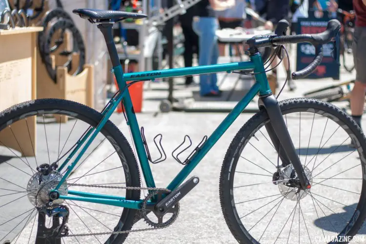 Easton had this steel Crimson cyclocross/gravel frame on display, dressed with a full array of Easton bits. 2018 Sea Otter Classic cyclocross and gravel new products. © Cyclocross Magazine