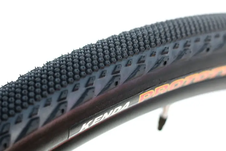 Kenda's new Alluvium tire has two rows of side knobs along with a smoother-rolling center. Kenda Alluvium Gravel Tire. © Cyclocross Magazine