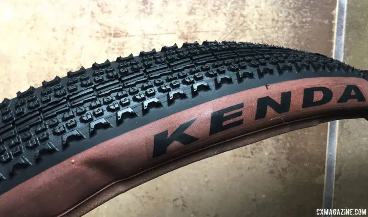 Kenda's new skinwall version of the GCT (Gravel Casing Technology) tubeless casing has a dark bronze color. photo: courtesy