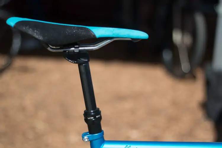 The KS E30-i dropper post features a sealed, alloy, air sprung, hydraulic actuated cartridge system and 65mm of travel. Masi Bikes steel CXGR Supremo. 2018 Sea Otter Classic cyclocross and gravel new products. © Cyclocross Magazine