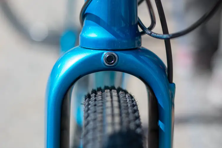 Plenty of clearance around the 40mm Kenda Flintridge rubber. Masi Bikes steel CXGR Supremo. 2018 Sea Otter Classic cyclocross and gravel new products. © Cyclocross Magazine