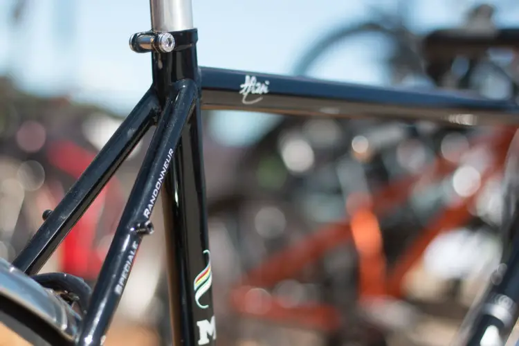 Rack mounts are standard equipment on the Masi Bikes Speciale Randonneur 650B. 2018 Sea Otter Classic cyclocross and gravel new products. © Cyclocross Magazine