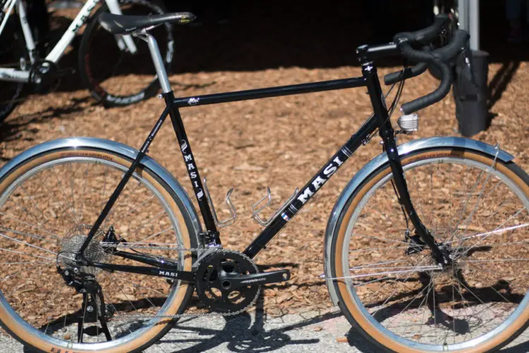 The Masi Bikes Speciale Randonneur 650B offers fenders, a dynamo front light and double butted cromo tubing for 2019. 2018 Sea Otter Classic cyclocross and gravel new products. © Cyclocross Magazine