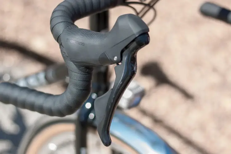 Masi Bikes Speciale Randonneur 650B gets the all-new Shimano 105 R7000 groupset. 2018 Sea Otter Classic cyclocross and gravel new products. © Cyclocross Magazine