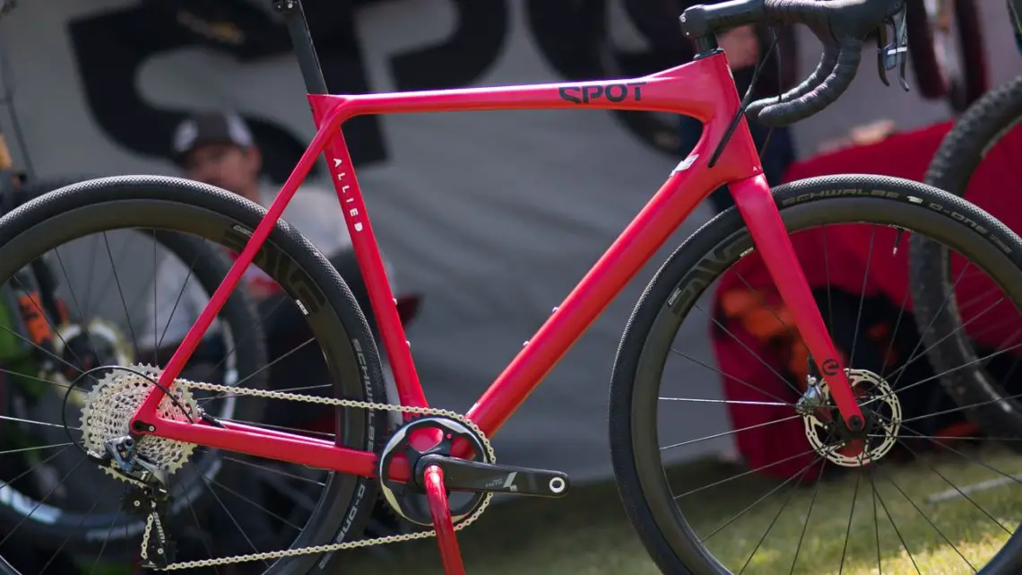 The Hot Tomato Spot X Allied Allroad gravel bike caught our eye at the 2018 Sea Otter Classic. © Cyclocross Magazine