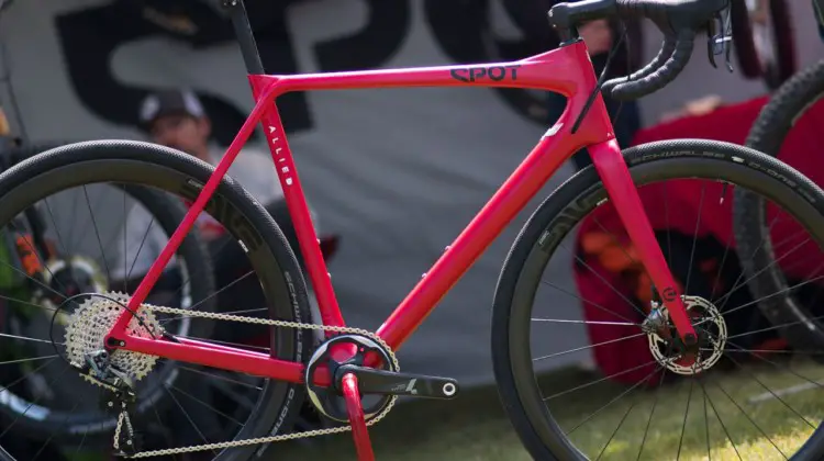 The Hot Tomato Spot X Allied Allroad gravel bike caught our eye at the 2018 Sea Otter Classic. © Cyclocross Magazine