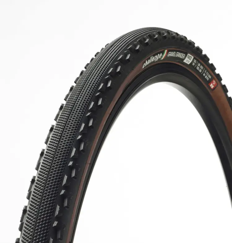 Challenge Tires has spent a good amount of time in the tanning booth, and now offers a dark tanwall non-tubeless version of its Gravel Grinder tire in both 38 and 42mm widths. photo: Challenge Tires