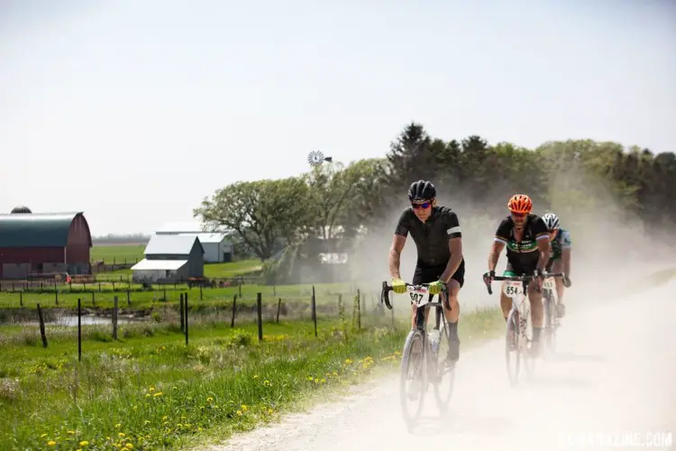 Conditions were dry and the course covered in dust. 2018 Almanzo 100 Gravel Race. © Eric Wynn