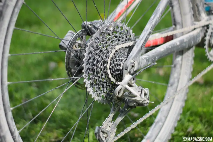 The Epic uses SRAM's 12-speed shifting and fits a 10-50t rear cassette. Rob Chose's Almanzo 100 Specialized Epic. © Cyclocross Magazine