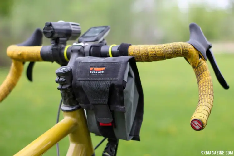 Morison used a bar bag to access supplies during the ride. Angus Morison's Almanzo 100 Waltworks Custom Steel 29er Hardtail. © Cyclocross Magazine