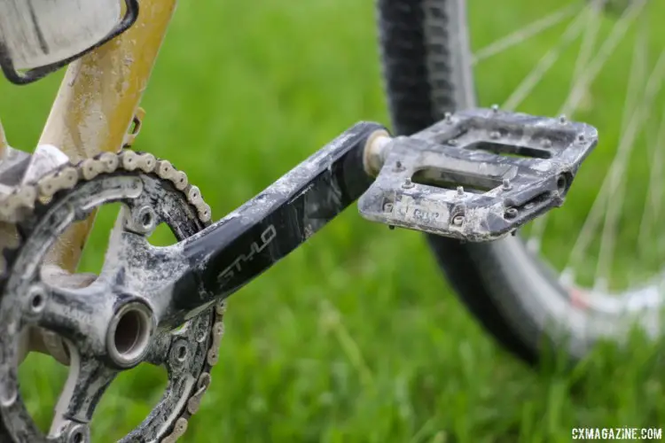 Morison ran flat pedals because he also uses them when mountain biking. Angus Morison's Almanzo 100 Waltworks Custom Steel 29er Hardtail. © Cyclocross Magazine