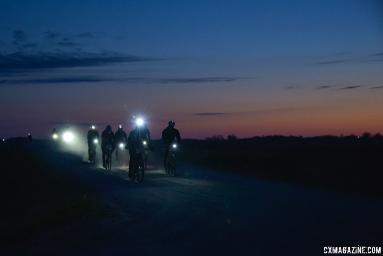 The race kicks off before dawn on Saturday and carries on through the night, so lights are a must. 2018 Trans Iowa Gravel Race. © Jon Duke / Cyclocross Magazine