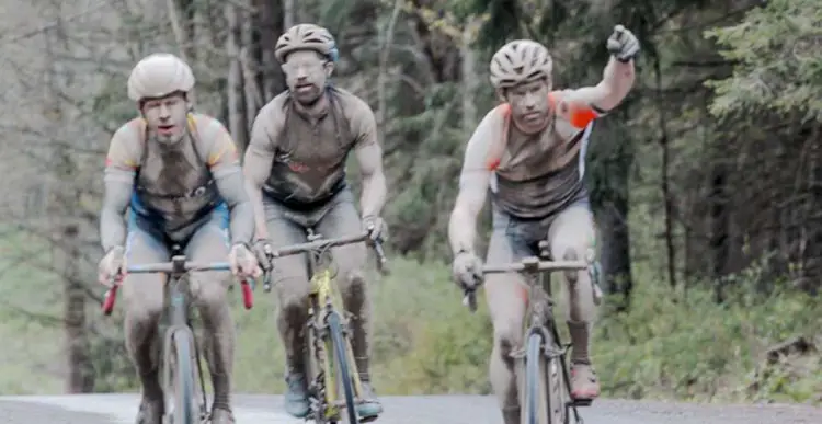 Kevan Edwards, Matt Smitley and Jake Castor in the chase group. 2018 Finger Lakes Gravel Grinder. photo: Tony Sylor