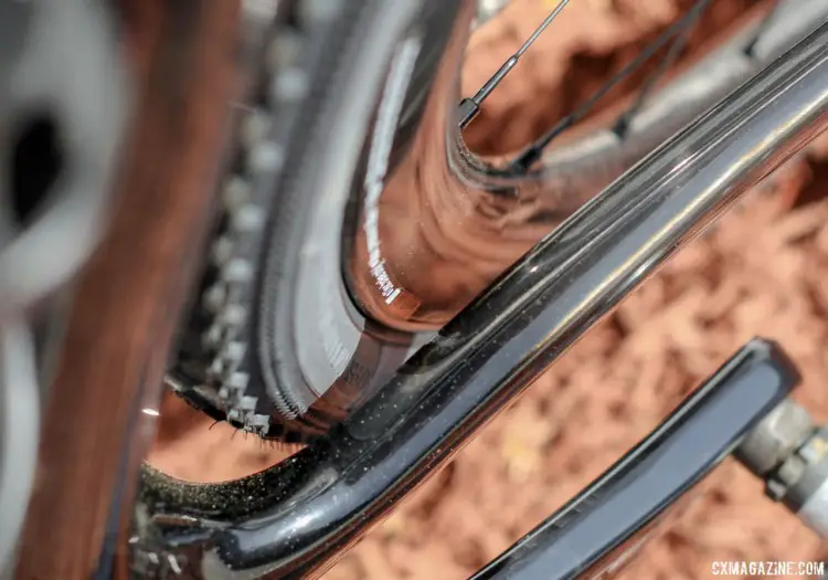 Allied claims clearance for 38mm tires. The author's bike had 33mm tubeless Vittoria Terreno Mix tires mounted. Almanzo 100 Allied Alfa Allroad. © Cyclocross Magazine