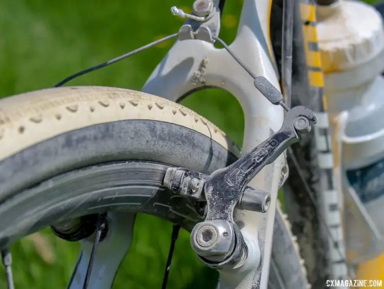 Winfield swapped in Paul Components Touring cantilever brakes in place of the stock TRP model in the rear. Dee Dee Winfield's 2018 Almanzo-100-Winning Blue Norcross SL. © Cyclocross Magazine