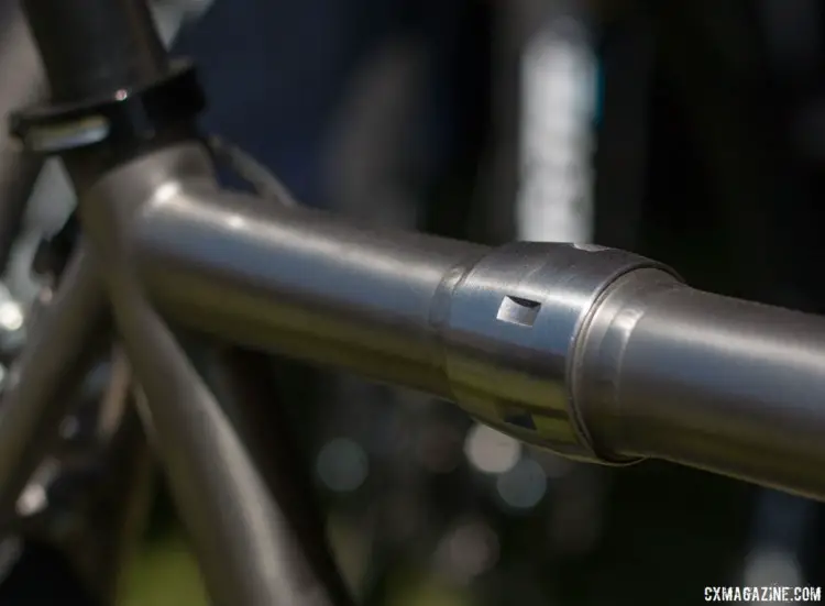 Titanium S&S Couplers make the work trips into bike trips. Dean founder John Siegrist's titanium travel bike. 2018 Sea Otter Classic cyclocross and gravel new products. © Cyclocross Magazine