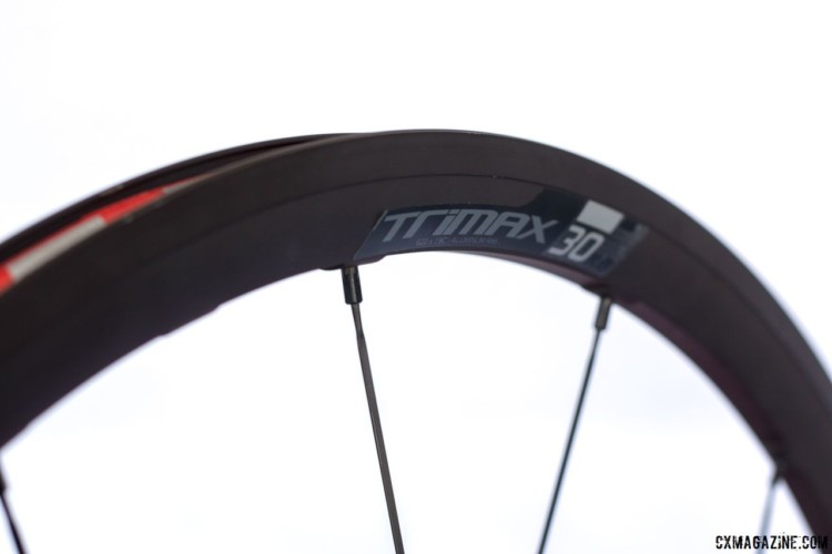 The Vision TriMax KB TL 30 wheelset comes in a disc tubeless version. The 17mm internal wide alloy rim is 28mm deep and a set weighs 1590g. 2018 Sea Otter Classic cyclocross and gravel new products. © Cyclocross Magazine