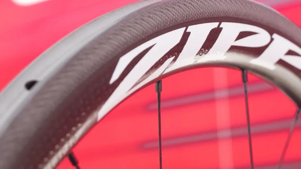 Zipp has strengthened its 303 Firecrest tubular wheels, but kept the dimensions and they look the same to the naked eye. 2018 Sea Otter Classic cyclocross and gravel new products. © Cyclocross Magazine