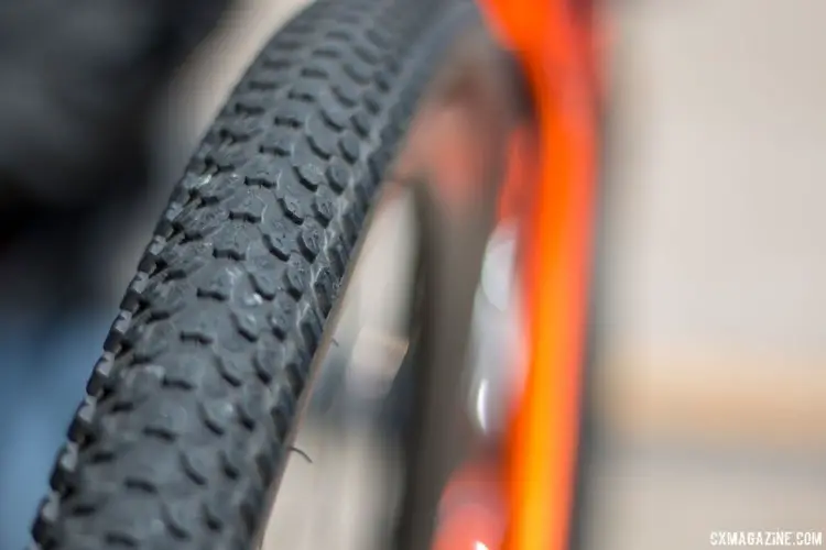 Origin8 offers its Wildfire CX and Gravel tires. The tread comes in 33, 35, 38 and 40mm widths, and sure looks a lot like the Panaracer Comet to us. 2018 Sea Otter Classic cyclocross and gravel new products. © Cyclocross Magazine