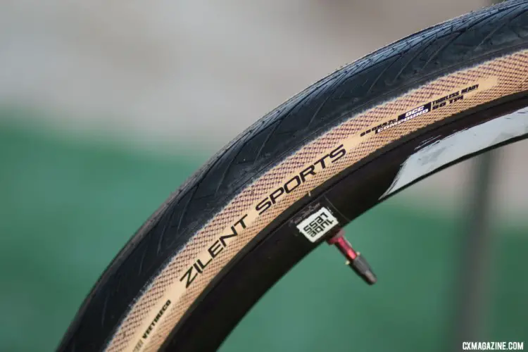 Vee Tires' new Zilent Sports 650b x 47mm road plus tanwall tubeless tire. 2018 Sea Otter Classic cyclocross and gravel new products. © Cyclocross Magazine