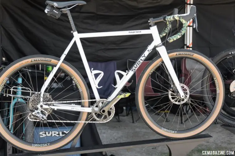 Surly displayed a custom build of its new $1,800 Midnight Special Road Plus bike. Surly Midnight Special Road Plus Bike. 2018 Sea Otter Classic. © C. Lee / Cyclocross Magazine