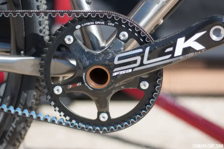 The Gates belt drive system offers a very low maintenance drivetrain. © Cyclocross Magazine