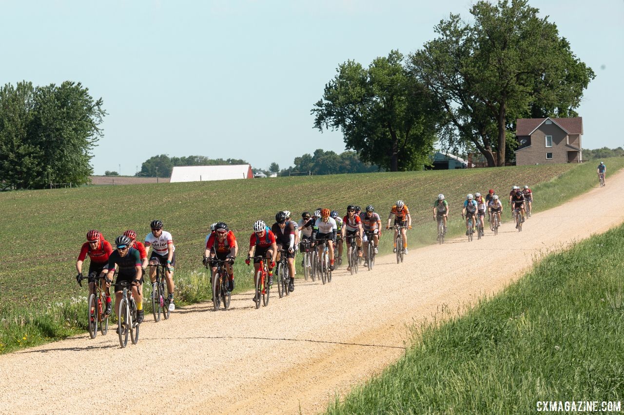 This was one of the flatter sections of the course. Illinois' 2018 Ten Thousand Gravel Ride. © DREIBELBIS + FAIRWEATHER